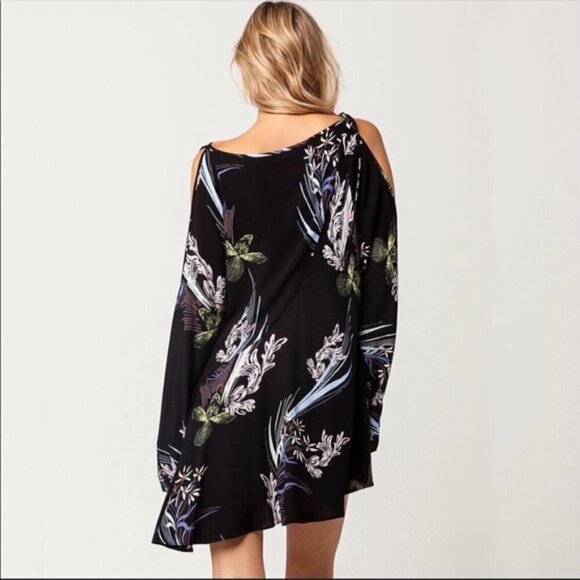 Free People Clear‎ Skies Printed Tunic Dress Black Small - Picture 3 of 9